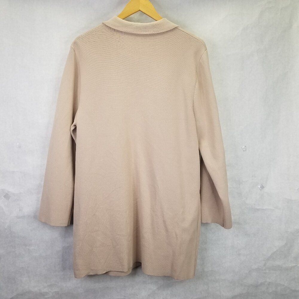 COS Open Cardigan Blazer Women's M Beige Tan Long Knit Jacket Minimalist Lagum - Picture 9 of 16